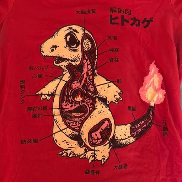 Vintage Japanese Charmander Anatomy T-Shirt - Picture 4 of 5